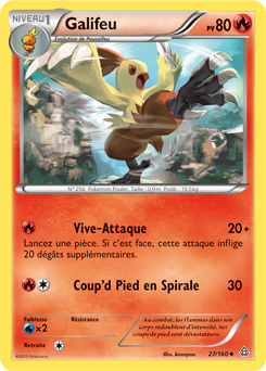 Carte Pokémon Peu commune Galifeu 27/160 de la série Primo Choc