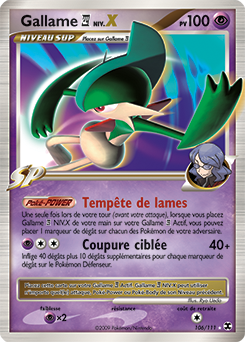 Carte Pokémon Niv. X Gallame NIV.X 106/111 de la série Rivaux Émergents