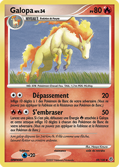 Carte Pokémon Galopa 59/130 de la série Diamant & Perle en vente au meilleur prix
