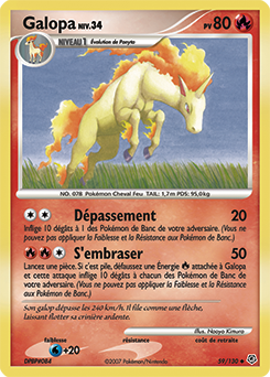 Carte Pokémon Peu commune Galopa 59/130 de la série Diamant & Perle