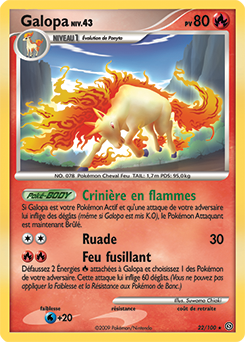 Carte Pokémon Rare Galopa 22/100 de la série Tempête