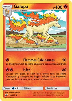 Carte Pokémon Galopa 18/181 de la série Duo de Choc en vente au meilleur prix