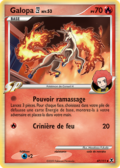 Carte Pokémon Peu commune Galopa Conseil 4 47/111 de la série Rivaux Émergents