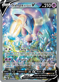 Carte Pokémon Galopa de Galar V 168/198 de la série Règne de Glace en vente au meilleur prix