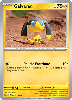 Carte Pokémon Communes Galvaran 52/132 de la série Méga-Évolution