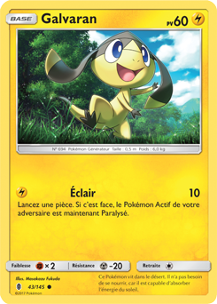 Carte Pokémon Commune Galvaran 43/145 de la série Gardiens Ascendants