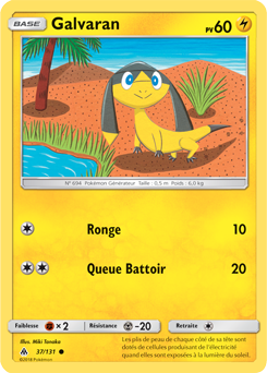 Carte Pokémon Commune Galvaran 37/131 de la série Lumière Interdite