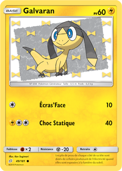 Carte Pokémon Commune Galvaran 49/181 de la série Duo de Choc