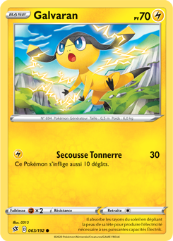 Carte Pokémon Commune Galvaran 63/192 de la série Clash des Rebelles