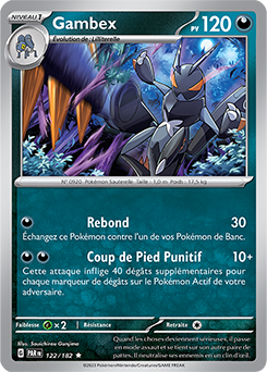 Carte Pokémon Rare Gambex 122/182 de la série Faille Paradoxe