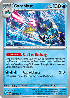 Carte Pokémon Rare Gamblast 38/132 de la série Méga-Évolution