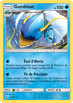 Carte Pokémon Rare Gamblast 26/131 de la série Lumière Interdite