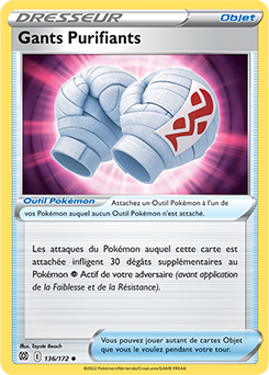Carte Pokémon Peu commune Gants Purifiants 136/172 de la série Stars Étincelantes