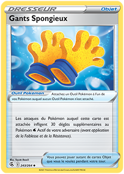 Carte Pokémon Gants Spongieux 243/264 de la série Poing de Fusion en vente au meilleur prix