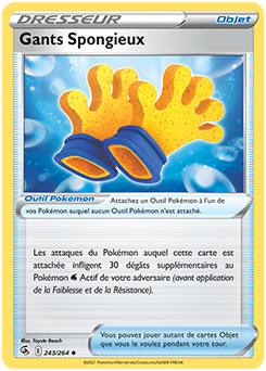 Carte Pokémon Peu commune Gants Spongieux 243/264 de la série Poing de Fusion