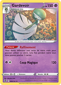 Carte Pokémon Rare Gardevoir 069/195 de la série Tempête Argentée