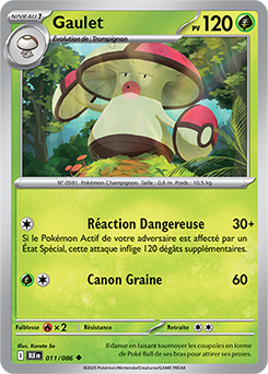 Carte Pokémon Peu commune Gaulet 11/86 de la série Foudre Noire