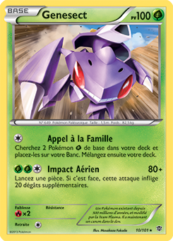 Carte Pokémon Rare Genesect 10/101 de la série Explosion Plasma