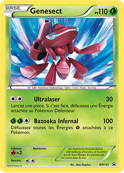 Carte Pokémon Promo Genesect BW101 de la série Promos Noir & Blanc