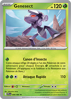 Carte Pokémon Rare Genesect 8/94 de la série Flammes Fantasmagoriques