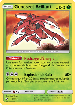 Carte Pokémon Genesect Brillant 9/73 de la série Légendes Brillantes en vente au meilleur prix