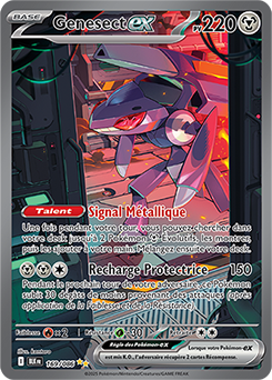 Carte Pokémon Illustration spéciale rare Genesect ex 169/86 de la série Foudre Noire