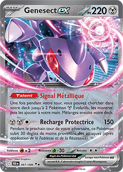 Carte Pokémon Double rare Genesect ex 67/86 de la série Foudre Noire