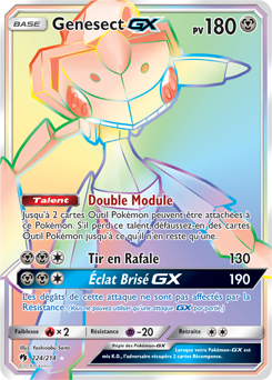 Carte Pokémon Genesect GX 224/214 de la série Tonnerre Perdu en vente au meilleur prix