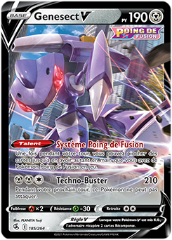 Carte Pokémon Genesect V 185/264 de la série Poing de Fusion en vente au meilleur prix