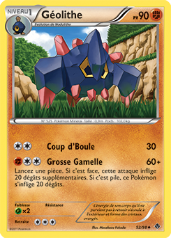 Carte Pokémon Peu commune Géolithe 52/98 de la série Pouvoirs Émergents