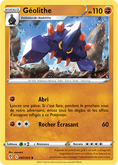 Carte Pokémon Peu commune Géolithe 87/203 de la série Évolution Céleste