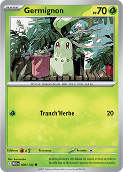 Carte Pokémon Communes Germignon 8/132 de la série Méga-Évolution