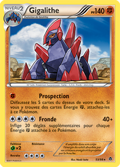 Carte Pokémon Gigalithe 53/98 de la série Pouvoirs Émergents en vente au meilleur prix