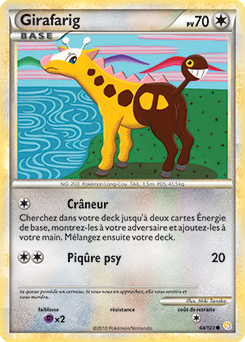 Carte Pokémon Girafarig 64/123 de la série HeartGold SoulSilver en vente au meilleur prix