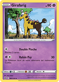 Carte Pokémon Girafarig 061/159 de la série Zénith Suprême en vente au meilleur prix