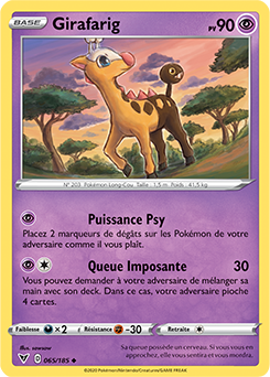 Carte Pokémon Girafarig 065/185 de la série Voltage Éclatant en vente au meilleur prix