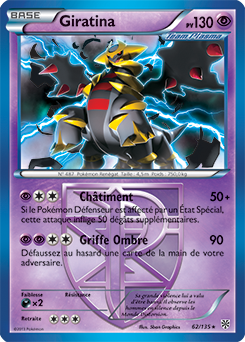 Carte Pokémon Giratina 62/135 de la série Tempête Plasma en vente au meilleur prix