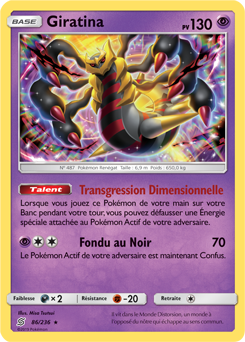 Carte Pokémon Giratina 86/236 de la série Harmonie des Esprits en vente au meilleur prix