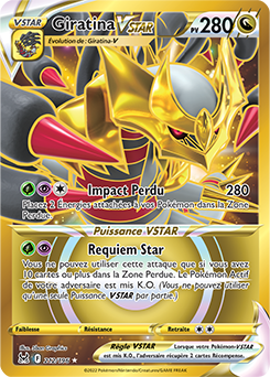 Carte Pokémon Pokemon Gold EB Giratina VSTAR 212/196 de la série Origine Perdue