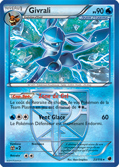Carte Pokémon Rare Givrali 23/116 de la série Glaciation Plasma