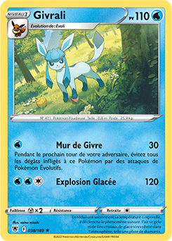 Carte Pokémon Rare Givrali 038/189 de la série Astres Radieux