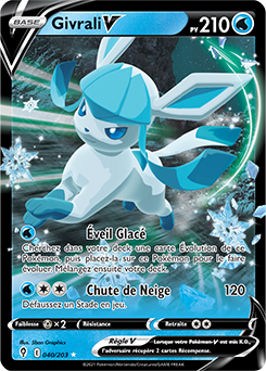 Carte Pokémon Ultra rare V Givrali V 40/203 de la série Évolution Céleste