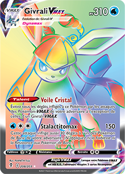 Carte Pokémon Rainbow VMAX Givrali VMAX 208/203 de la série Évolution Céleste