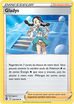 Carte Pokémon Peu commune Gladys 152/195 de la série Tempête Argentée