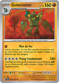 Carte Pokémon Golemastoc 88/162 de la série Forces Temporelles en vente au meilleur prix