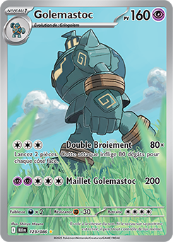 Carte Pokémon Illustration rare Golemastoc 123/86 de la série Foudre Noire