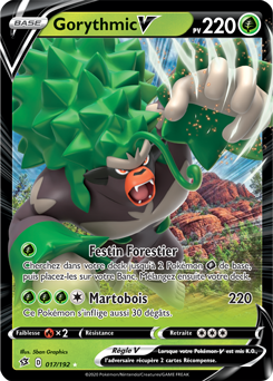 Carte Pokémon Gorythmic V 17/192 de la série Clash des Rebelles en vente au meilleur prix
