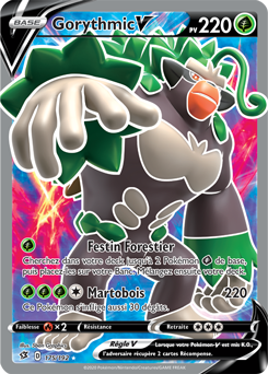 Carte Pokémon Full Art V Gorythmic V 175/192 de la série Clash des Rebelles