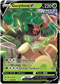 Carte Pokémon Gorythmic V 22/264 de la série Poing de Fusion en vente au meilleur prix