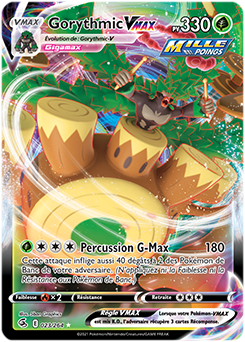 Carte Pokémon Ultra rare VMAX Gorythmic VMAX 23/264 de la série Poing de Fusion